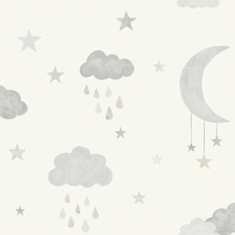 Dutch Wallcoverings Little Kids JS2211 grijs - wit Behang