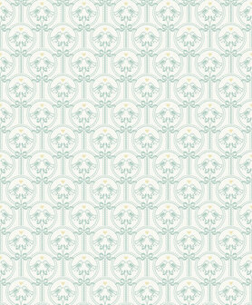 Dutch Wallcoverings Little Kids JS3202 mint - wit Behang