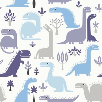 Dutch Wallcoverings Little Kids LL10021 blauw - wit Behang