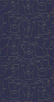 Casadeco Gallery GLRY86166415 - Blauw / Beige Behang