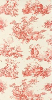 Casadeco Les Belles Toiles De Jouy LBTJ87918201 - Rood / Beige Behang