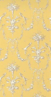Casadeco Les Belles Toiles De Jouy LBTJ87922524 - Grijs / Geel Behang