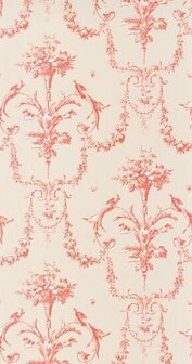 Casadeco Les Belles Toiles De Jouy LBTJ87928213 - Rood / Beige Behang