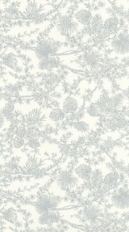 Casadeco Les Belles Toiles De Jouy LBTJ87959107 - Grijs / Wit Behang