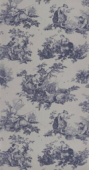 Casadeco Les Belles Toiles De Jouy LBTJ87996706 - Blauw Behang