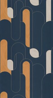Caselio Around ARN102876122 - Blauw Behang
