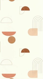 Caselio Around ARN102914021 - Oranje / Wit Behang