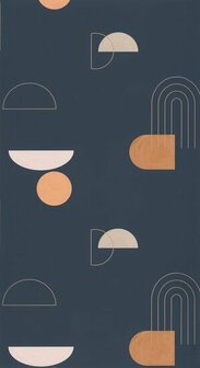 Caselio Around ARN102916124 - Blauw / Wit Behang