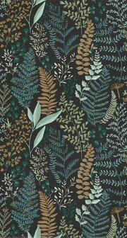 Caselio La Foret FRT102927927 - Groen / Zwart Behang