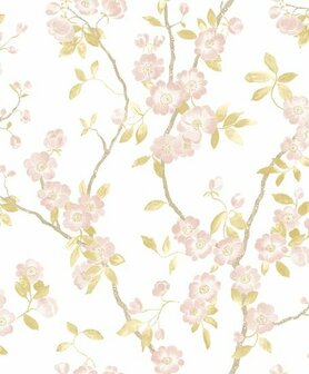 Casadeco Delicacy DELY85394346 - Roze / Bruin Behang
