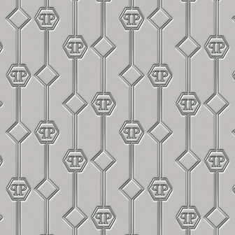 Dutch Wall Decor Philipp Plein Z8099 Grijs / Zilver Behang