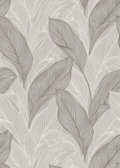 fashion for walls bladeren wit grijs zilver vlies Behang