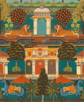 Rasch Indian Styles - 746211 Groen Behang