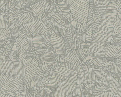 AS Creation Linen Style 36633-2 bladeren / Grijs / Beige Behang