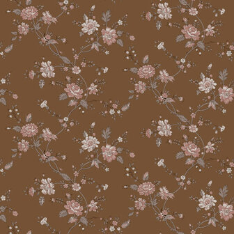 Esta Home Vintage Flowers bruin 139286 - Bruin Behang