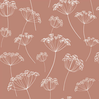 Esta Home Vintage Flowers oranje - terracotta 139320 - Terracotta - Oranje Behang