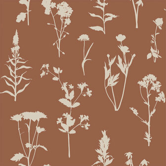 Esta Home Vintage Flowers terracotta 139396 - Terracotta Behang