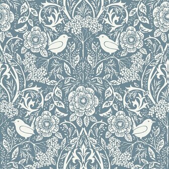Esta Home Vintage Flowers blauw 139477 - Blauw Behang