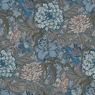 Esta Home Vintage Flowers blauw 139480 - Blauw Behang