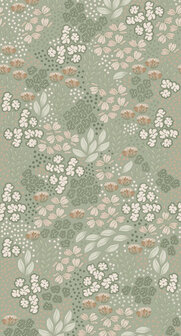 Esta Home Vintage Flowers groen 159212 - Groen Behang