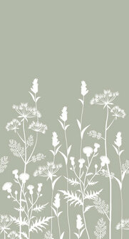 Esta Home Vintage Flowers groen 159214 - Groen Behang