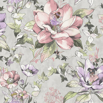 Dutch Wallcoverings Dream Catcher Floral Fairies Grijs 13212 Behang