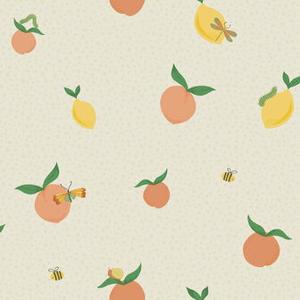 Dutch Wallcoverings Dream Catcher Tutti Fruity Creme - Oranje 13270 Behang