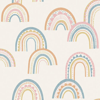 Dutch Wallcoverings Dream Catcher Rainbow Oranje - Roze - Blauw 13282 Behang