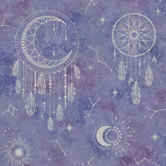 Dutch Wallcoverings Dream Catcher Paars - Zilver 13331 Behang