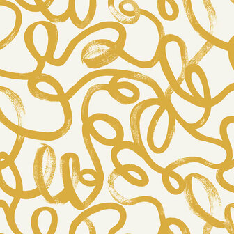 Dutch Wallcoverings Dream Catcher Squiggle Okergeel 13361 Behang