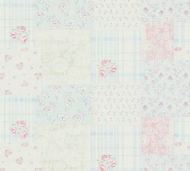 AS Creation Maison Charme 39066-1 - 390661 Blauw / Roze Behang