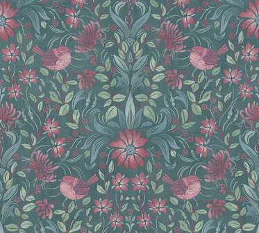AS Creation Maison Charme 39075-4 - 390754 Groen / Roze Behang