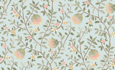 Dutch Wallcoverings Botanique B199-74D / B19974D blauw - roze Behang