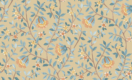 Dutch Wallcoverings Botanique B199-92D / B19992D beige - blauw Behang