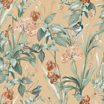 Dutch Wallcoverings Botanique M647-02 / M64702 beige - groen Behang