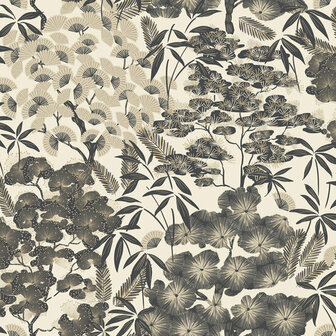 Dutch Wallcoverings Ciara A63001 beige - zwart Behang