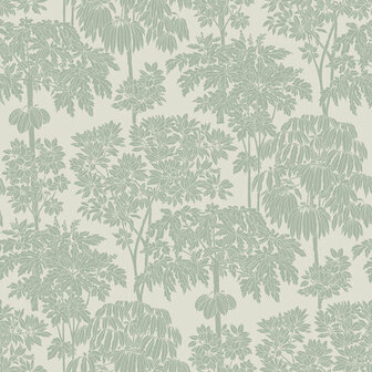 Dutch Wallcoverings Ciara A63402 wit - groen Behang