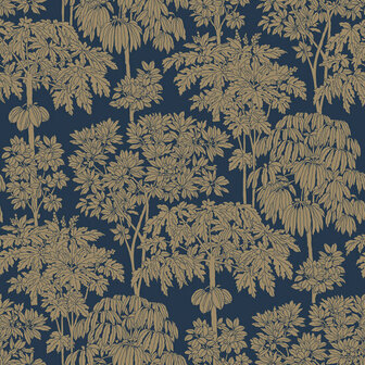 Dutch Wallcoverings Ciara A63404 zwart - goud Behang