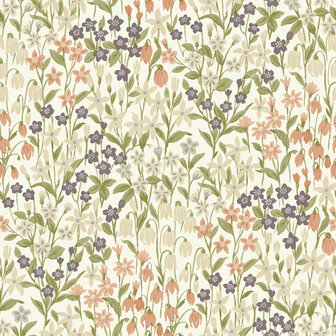 Dutch Wallcoverings Ciara A64101 wit - groen - roze Behang