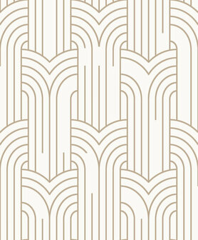 Dutch Wallcoverings Elegance M421-02 wit - goud Behang