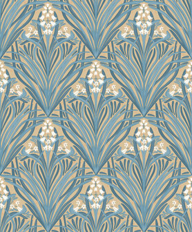 Dutch Wallcoverings Elegance M661-04 oker - blauw Behang