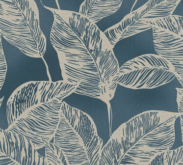 AS Creation Natural Living - 38663-1 - 386631 Blauw / Bruin Behang