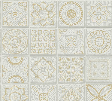 AS Creation Terra - 38921-1 - 389211 Goud / Grijs Behang