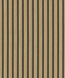 houten lamellen vinyl op vlies Behang