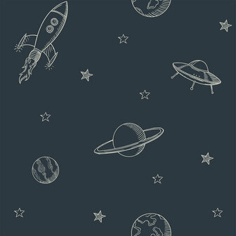 Esta Home To the Moon and Back 139422 - Blauw Behang