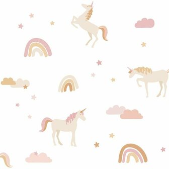 Esta Home To the Moon and Back 139581 - Wit - Terracotta - Roze - Multicolour Behang
