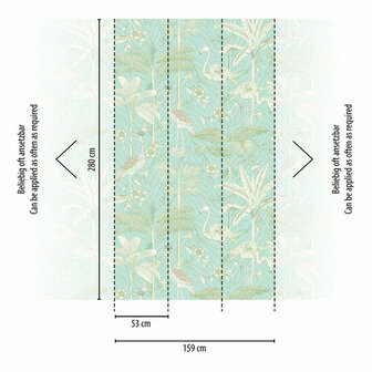 AS Creation The Wall Travel Styles Turquoise - 39206-1 - 392061 - Blauw / Groen / Wit Behang