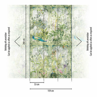 AS Creation The Wall Travel Styles Groen - 39332-1 - 393321 - Groen / Blauw Behang