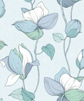 Noordwand Flora MB 47473 Blauw - Paars - Groen Behang
