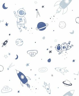 Noordwand Kids Walls Little Adventures 45848 Wit - Blauw Behang